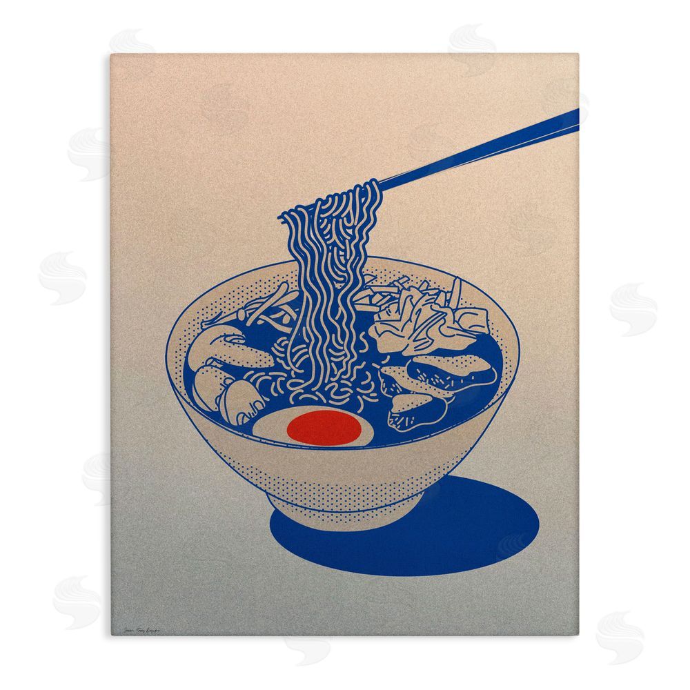 Seven Trees Design Ramen Noodle Bowl Gradient Stretched Canvas Wall Art Print