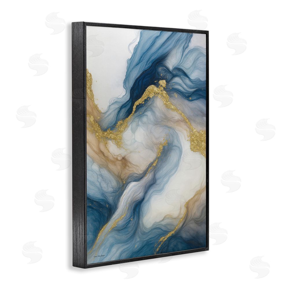 Seven Trees Design Celestial Tides with Golden Veins Black Framed Giclee Wall Art Print