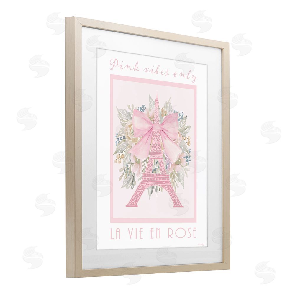 Cindy Jacobs Pink Vibes Only Paris Brown Framed Print Under Glass Wall Art