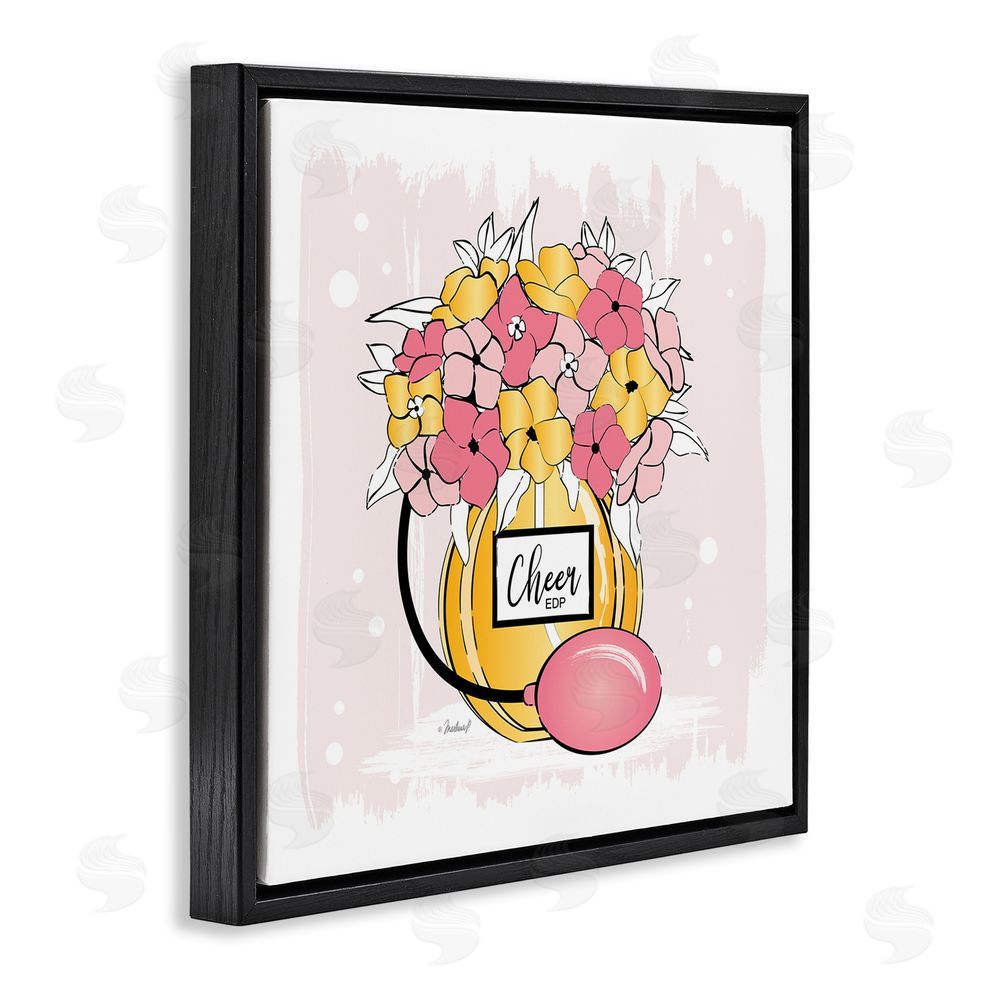 Martina Pavlova Cheer Perfume Floral Bouquet Black Floating Frame Canvas Wall Art Print
