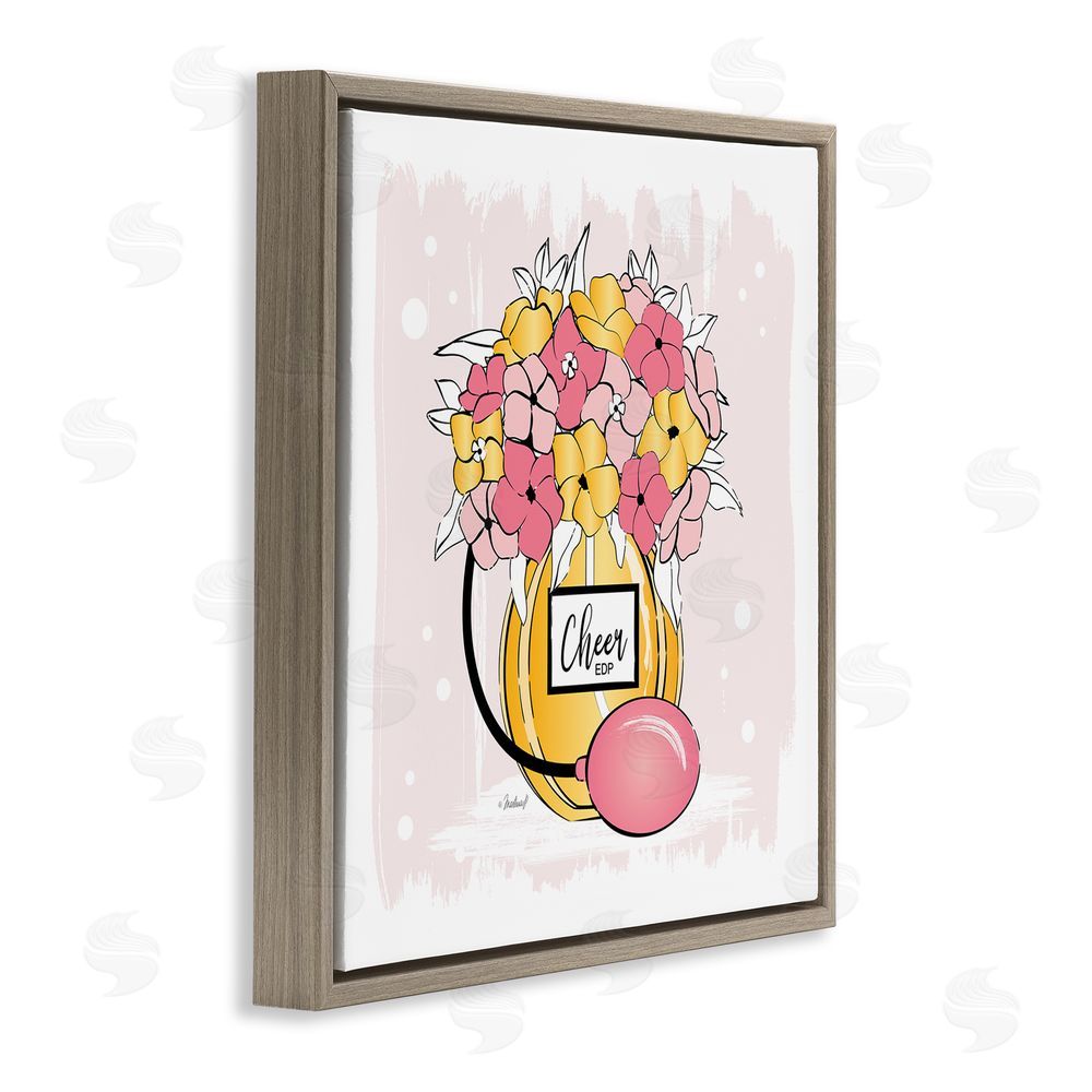 Martina Pavlova Cheer Perfume Floral Bouquet Brown Floating Frame Canvas Wall Art Print