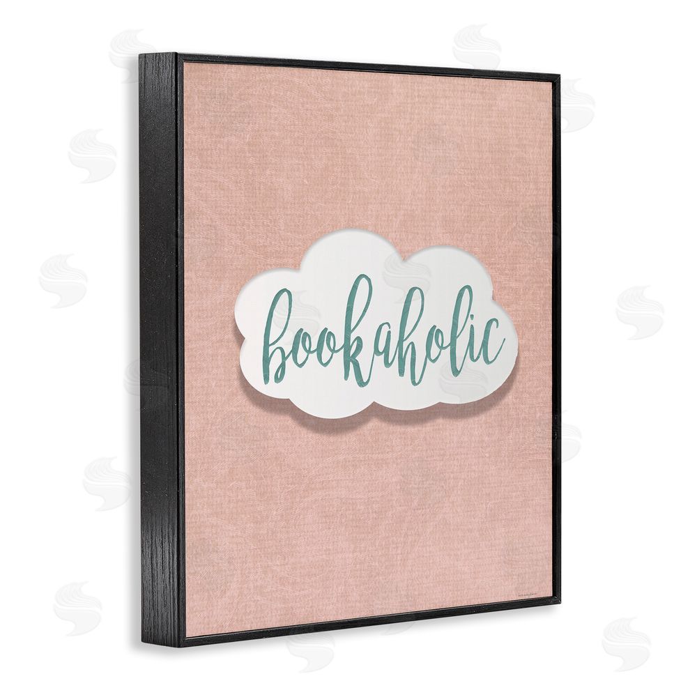 Seven Trees Design Bookaholic in Pastel Cloud Black Framed Giclee Wall Art Print