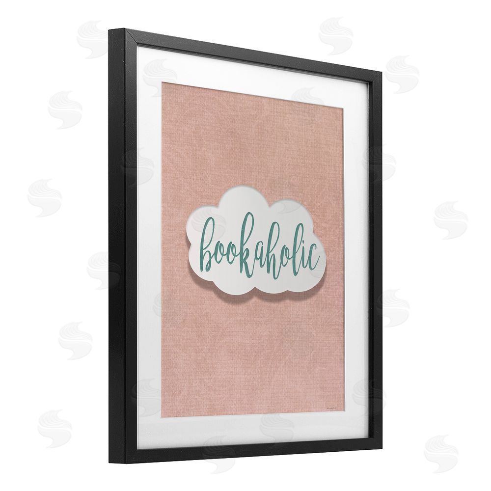 Seven Trees Design Bookaholic in Pastel Cloud Black Framed Print Under Glass Wall Art