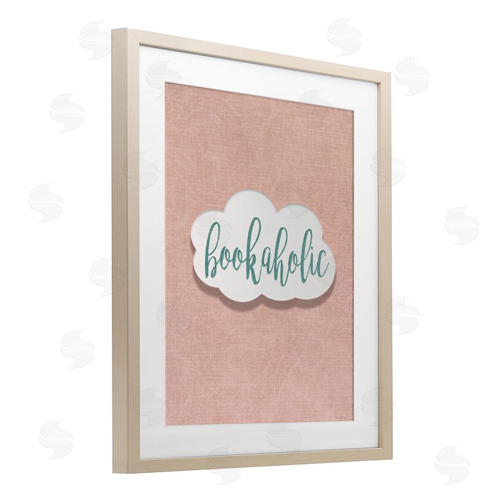 Seven Trees Design Bookaholic in Pastel Cloud Brown Framed Print Under Glass Wall Art