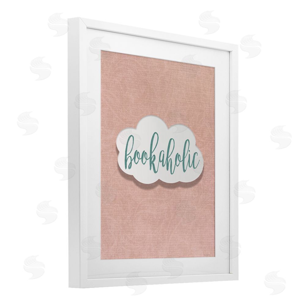 Seven Trees Design Bookaholic in Pastel Cloud White Framed Print Under Glass Wall Art