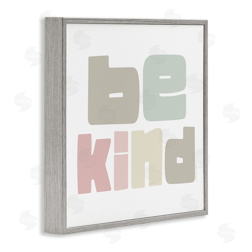 Susan Ball Be Kind Minimalist Pastel Gray Framed Giclee Wall Art Print