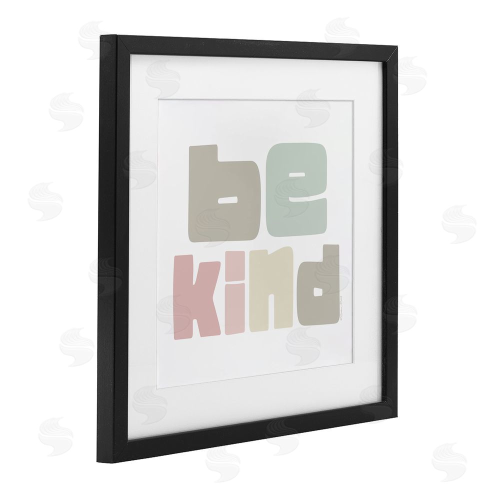 Susan Ball Be Kind Minimalist Pastel Black Framed Print Under Glass Wall Art