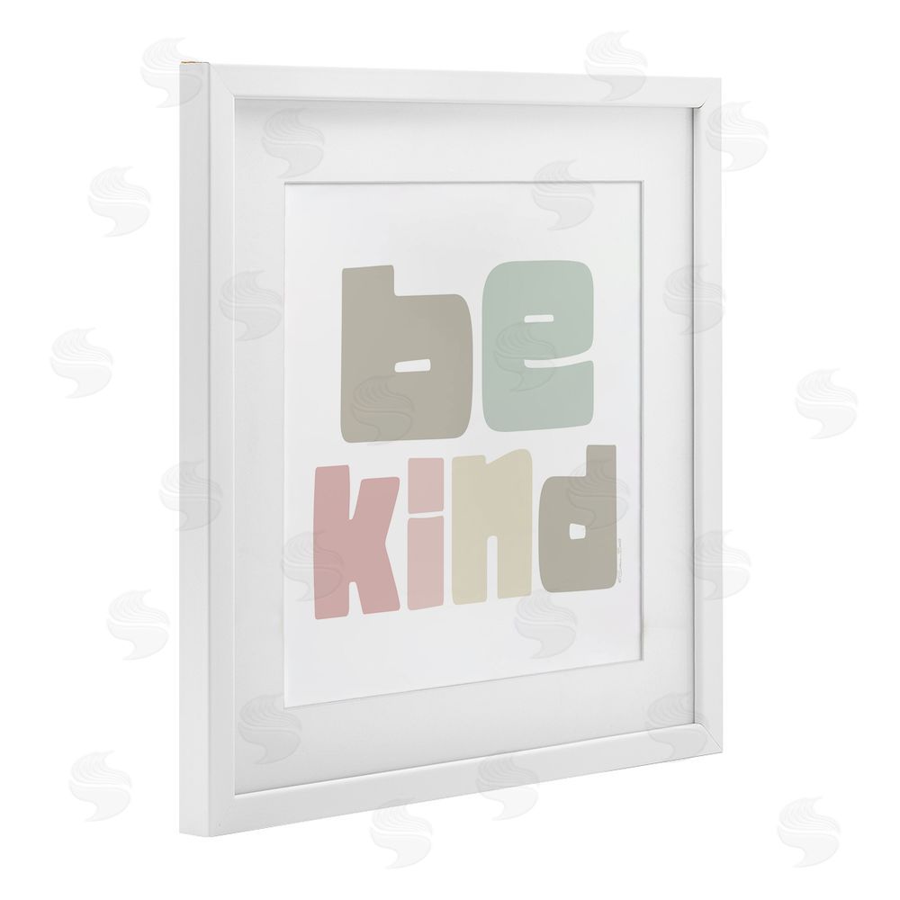 Susan Ball Be Kind Minimalist Pastel White Framed Print Under Glass Wall Art