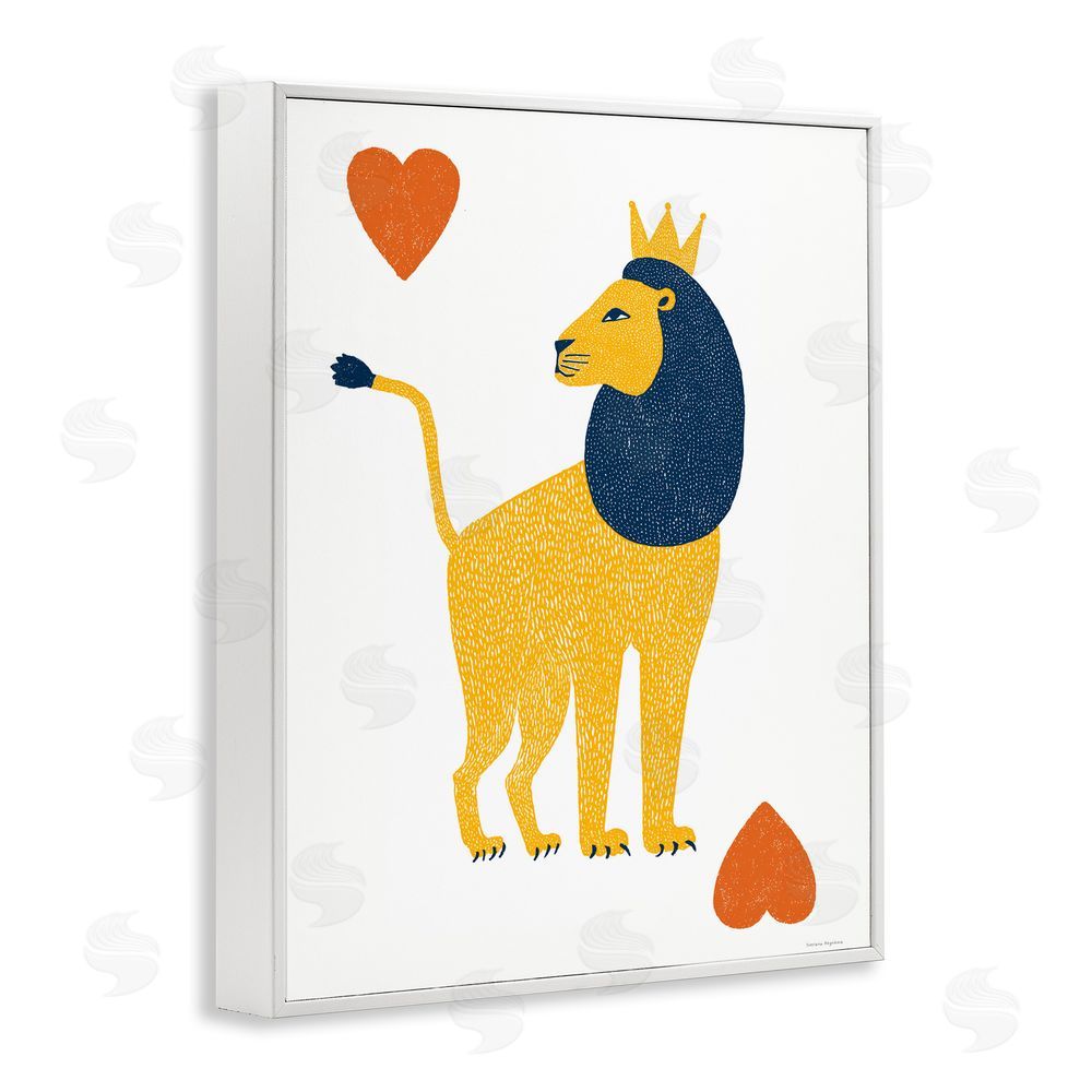 Svetlana Aleynikova Lion & Hearts Card White Framed Giclee Print Wall Art