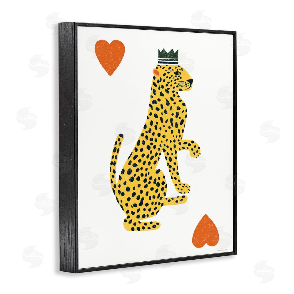 Svetlana Aleynikova Leopard & Hearts Card Black Framed Giclee Print Wall Art