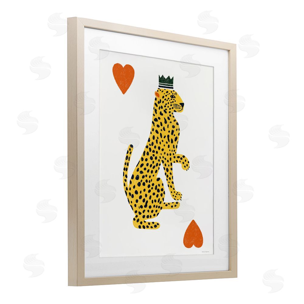 Svetlana Aleynikova Leopard & Hearts Card Brown Framed Print Under Glass Wall Art