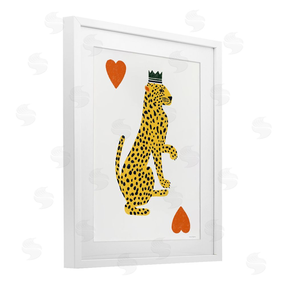 Svetlana Aleynikova Leopard & Hearts Card White Framed Print Under Glass Wall Art