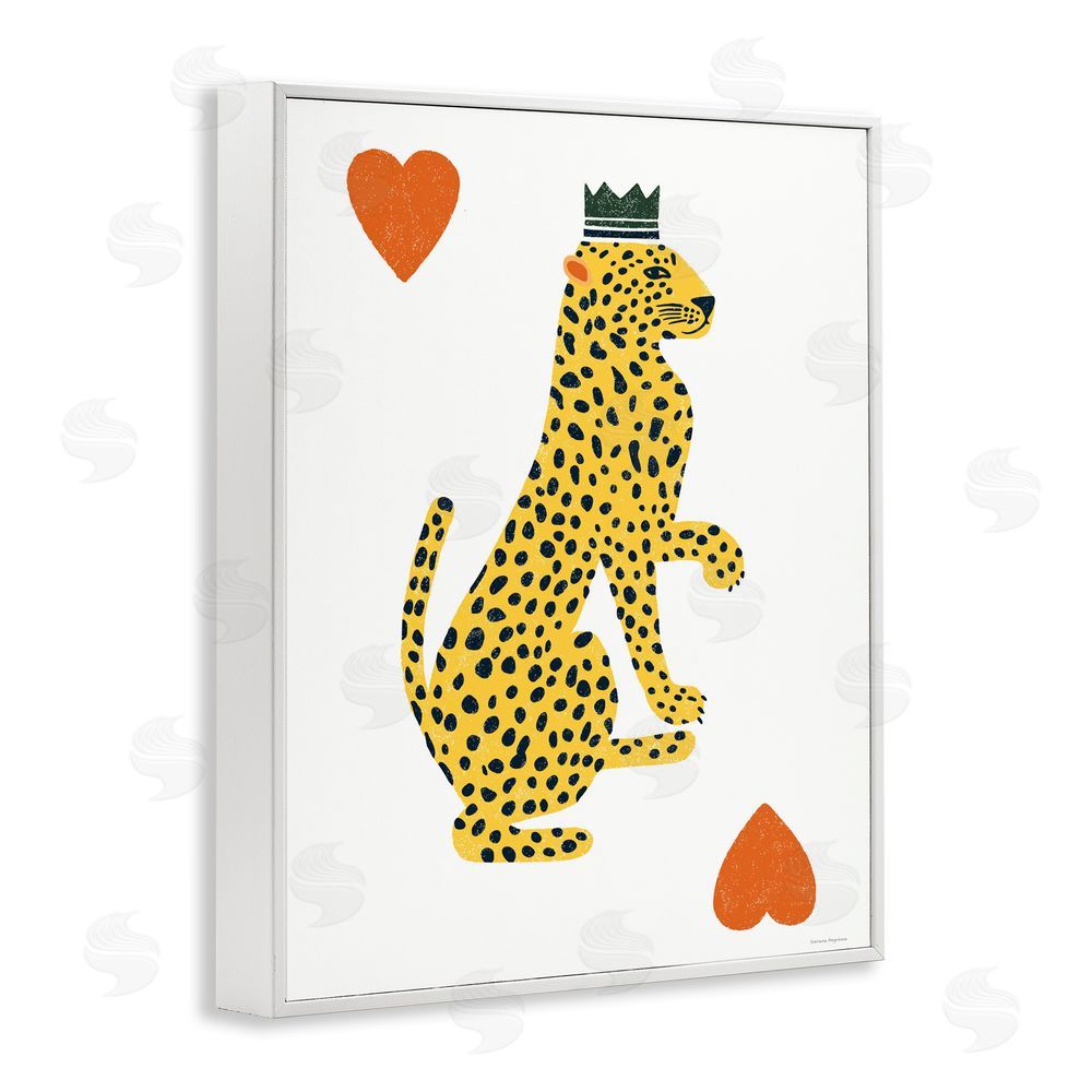 Svetlana Aleynikova Leopard & Hearts Card White Framed Giclee Print Wall Art