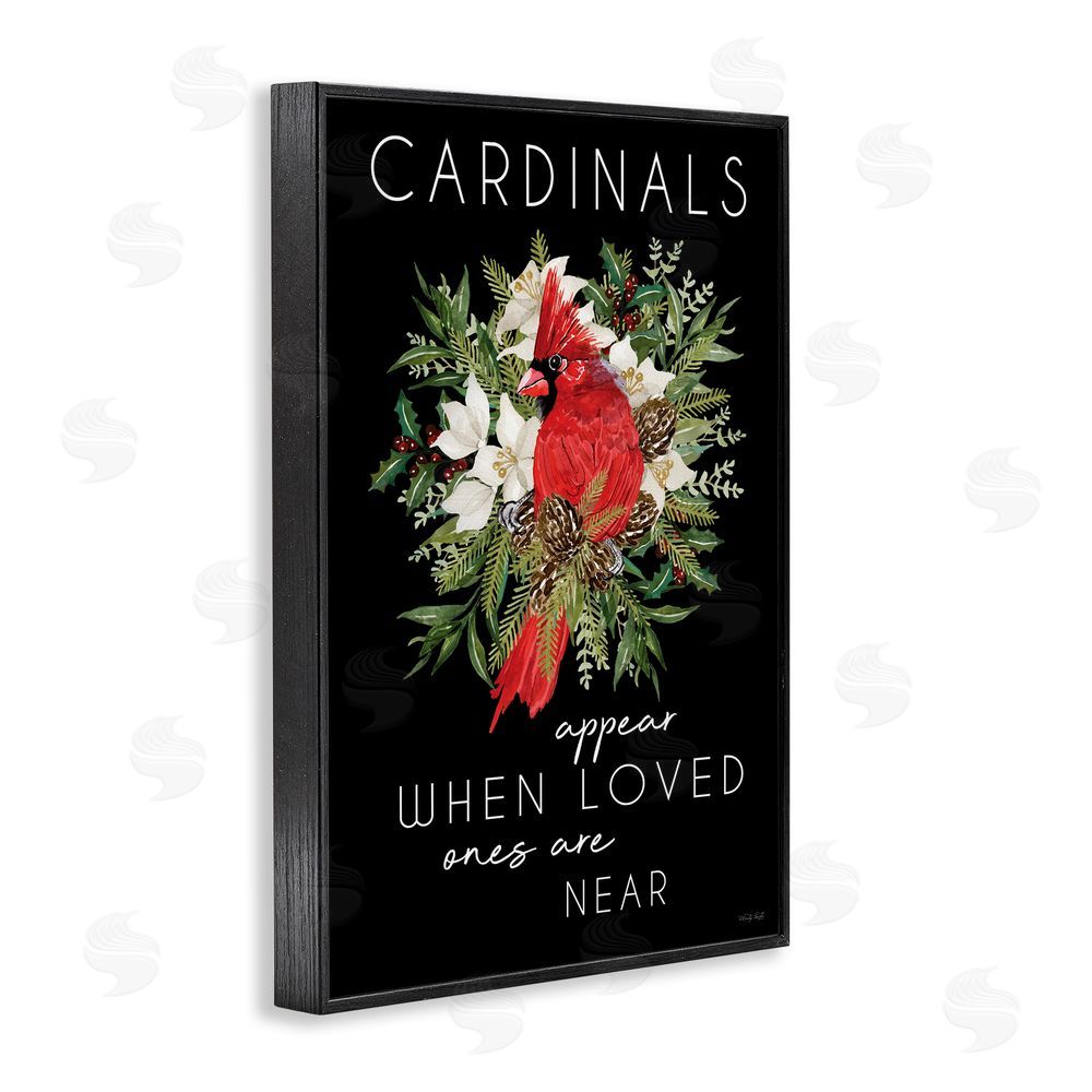 Cindy Jacobs Cardinals Appear Seasonal Sentiment Black Framed Giclee Print Wall Art