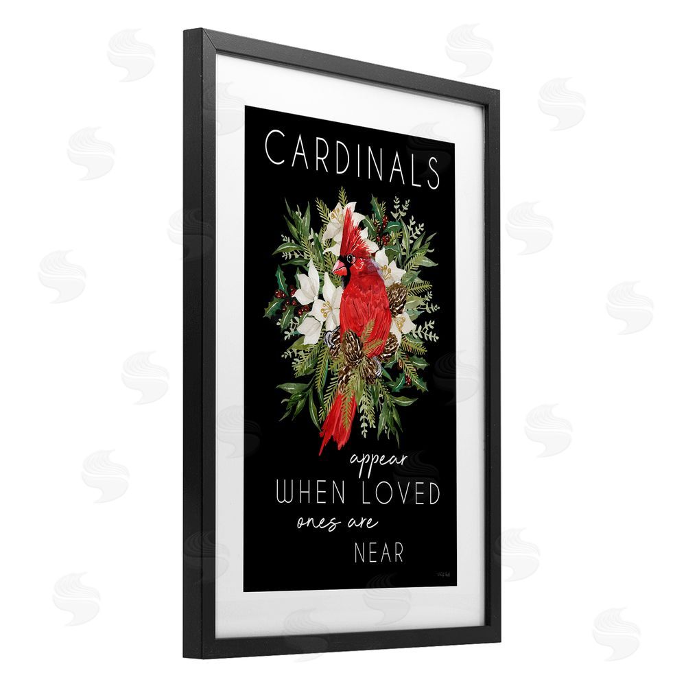 Cindy Jacobs Cardinals Appear Seasonal Sentiment Black Framed Print Under Glass Wall Art