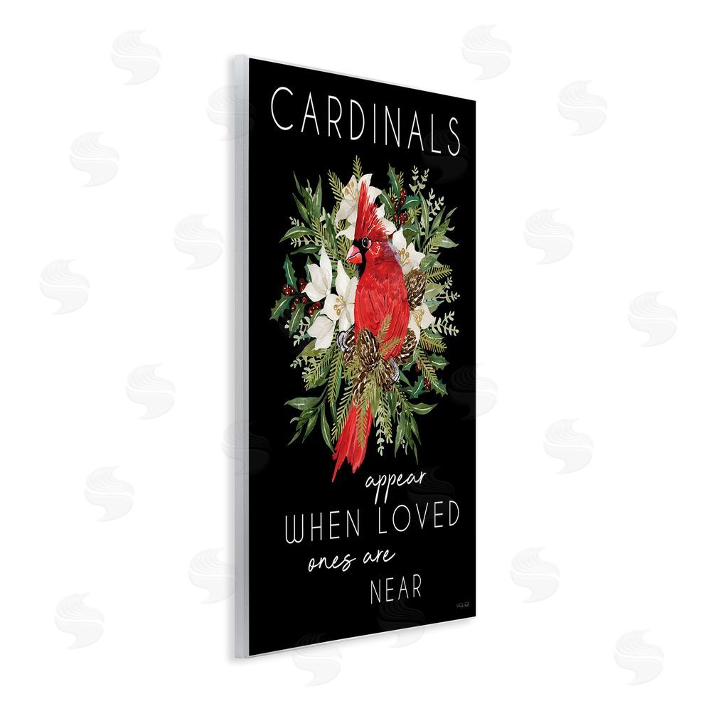 Cindy Jacobs Cardinals Appear Seasonal Sentiment Wooden Wall Plaque Art Print