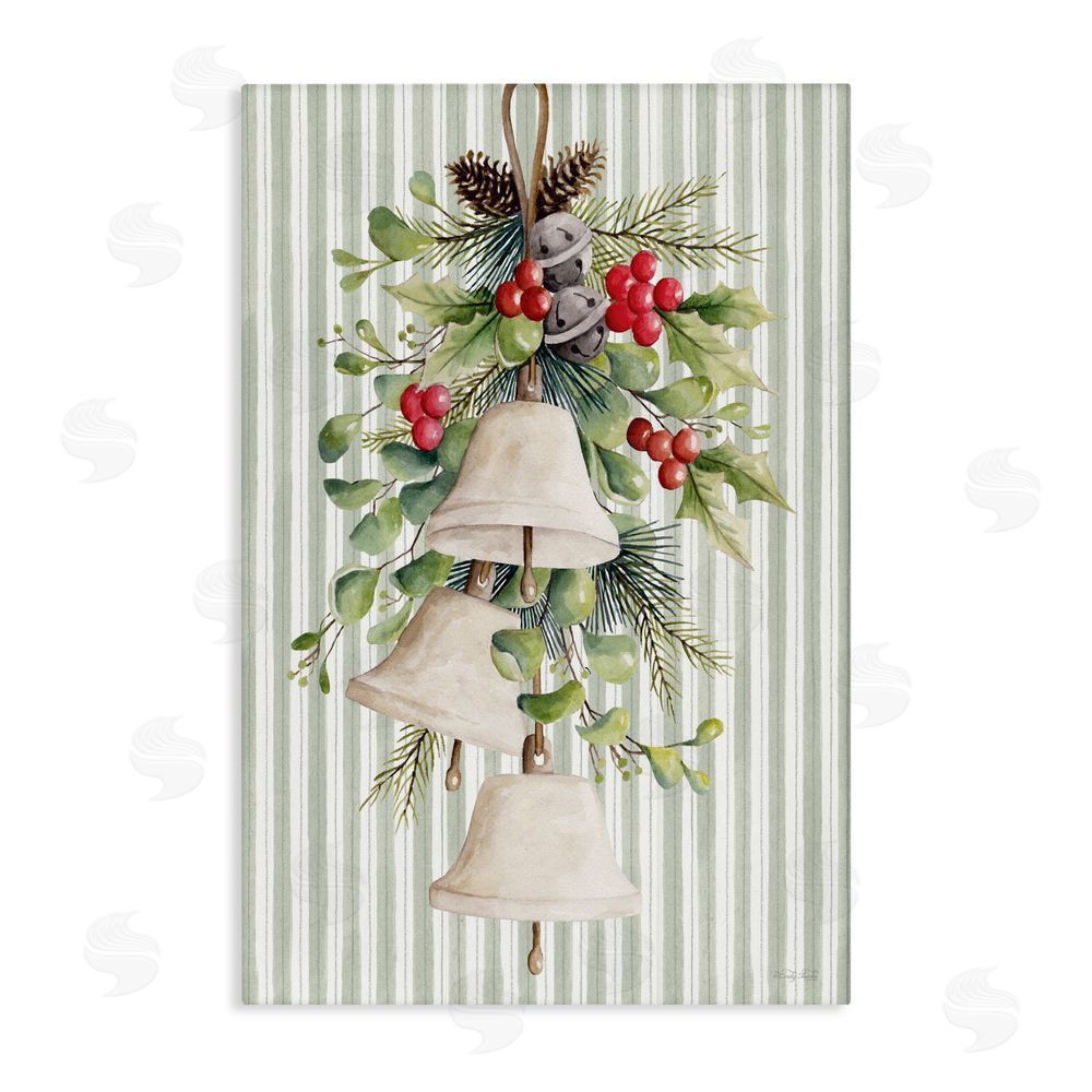 Cindy Jacobs Holiday Bells with Holly Canvas Wall Art Print