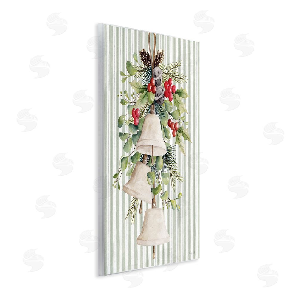 Cindy Jacobs Holiday Bells with Holly Wall Plaque Art Print