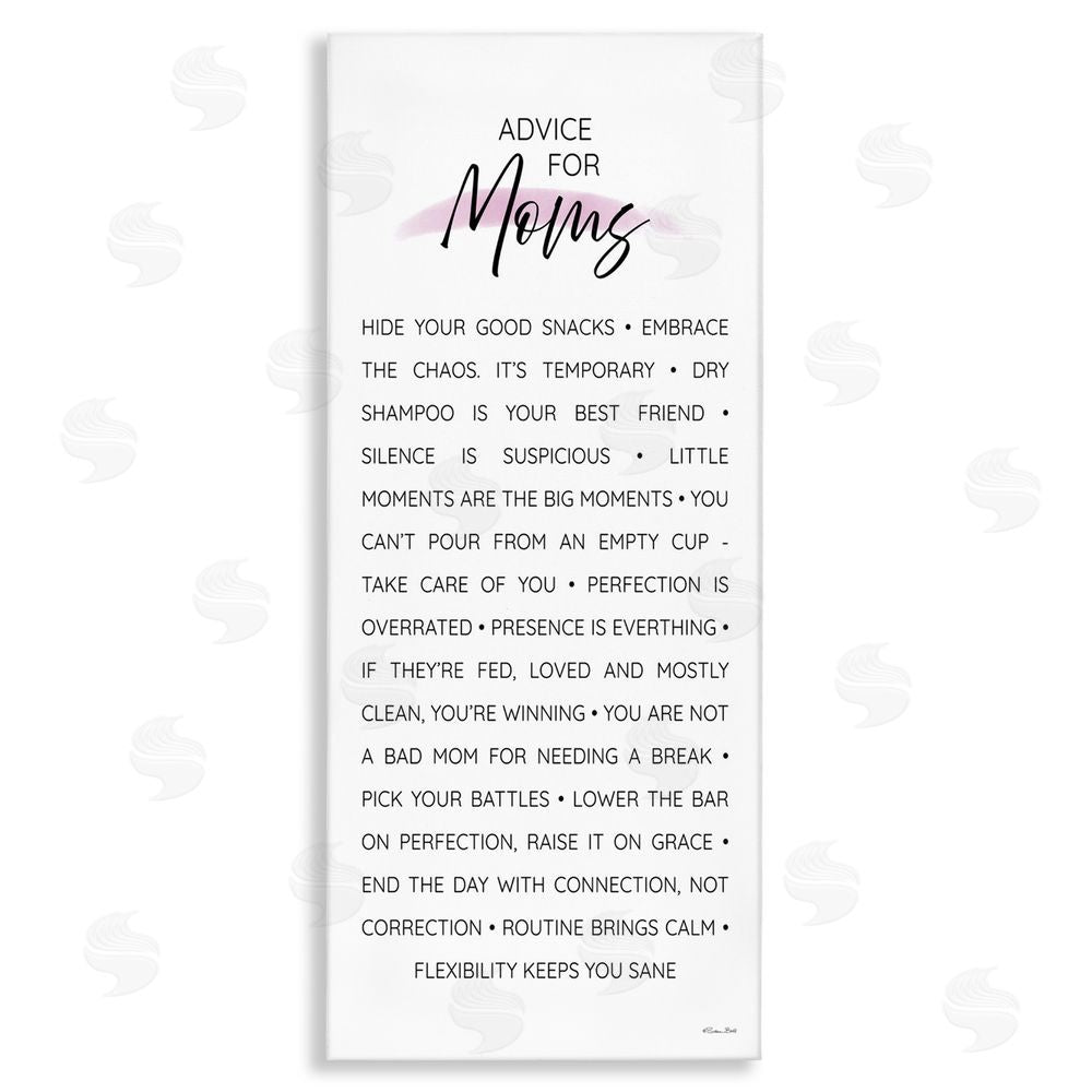 Susan Ball Advice For Moms Sentiments Stretched Canvas Wall Art Print