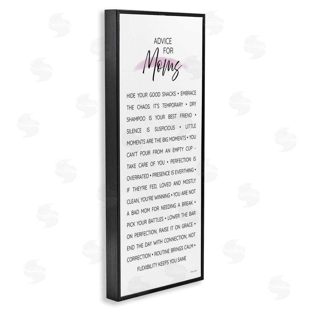 Susan Ball Advice For Moms Sentiments Black Framed Giclee Wall Art Print