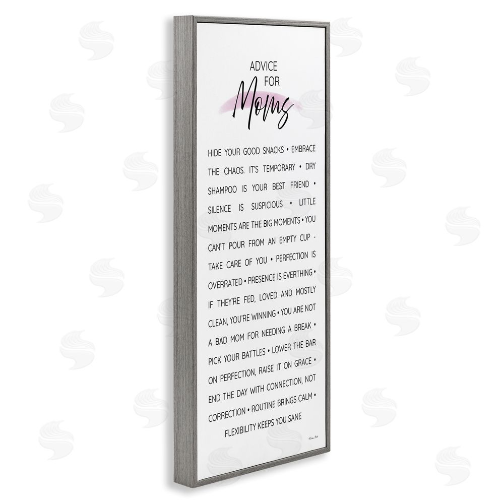 Susan Ball Advice For Moms Sentiments Gray Framed Giclee Wall Art Print