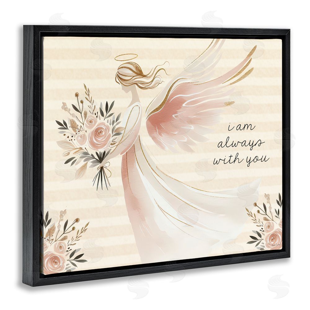 Nicole DeCamp Angel Always With You Black Floating Frame Canvas Wall Art Print