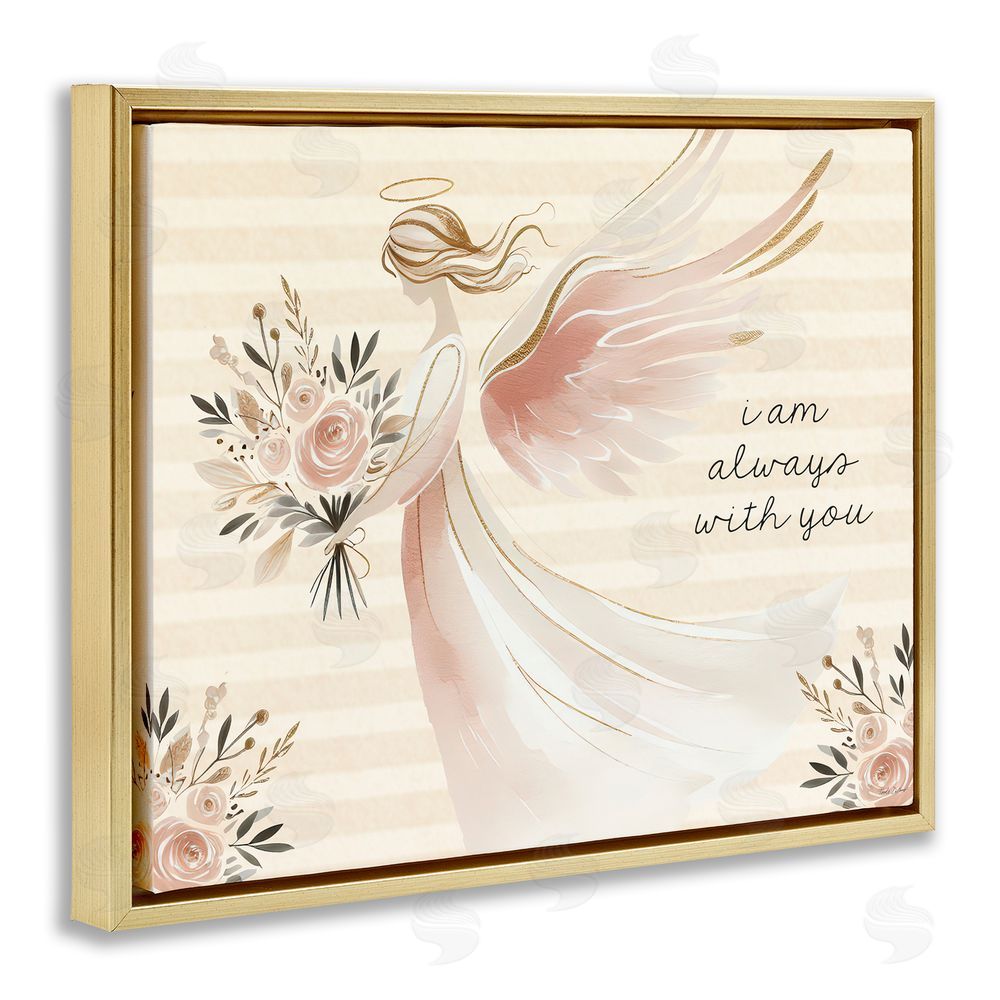 Nicole DeCamp Angel Always With You Gold Floating Frame Canvas Wall Art Print