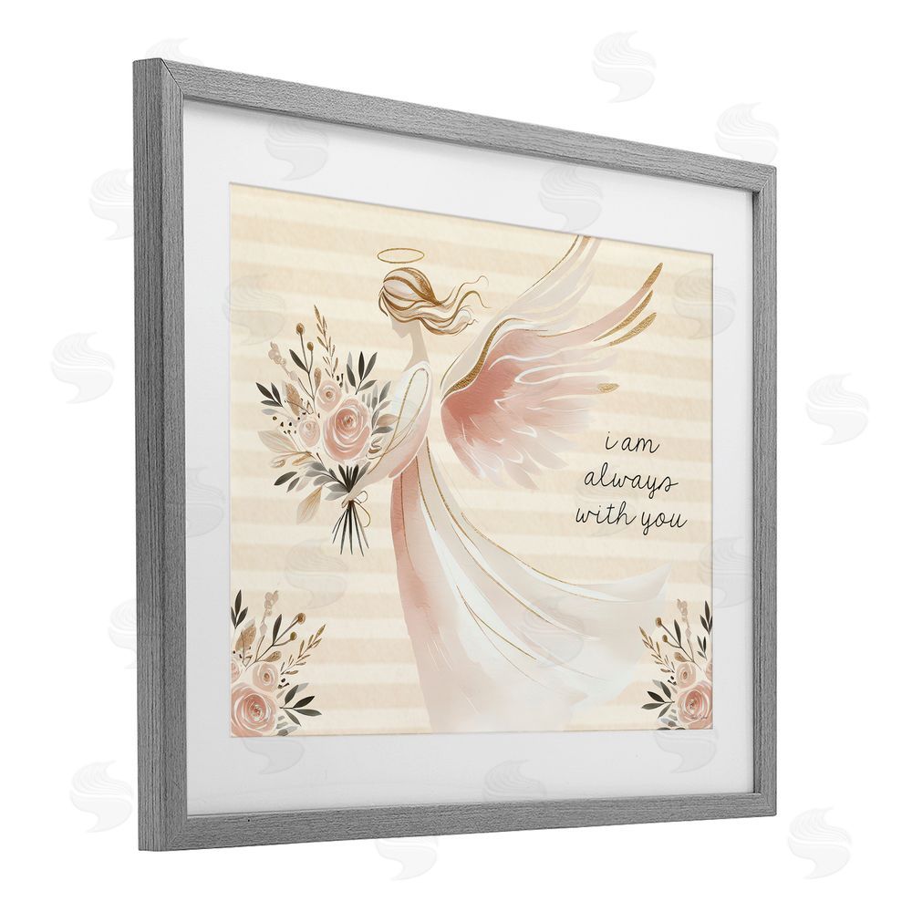 Nicole DeCamp Angel Always With You Gray Framed Print Under Glass Wall Art