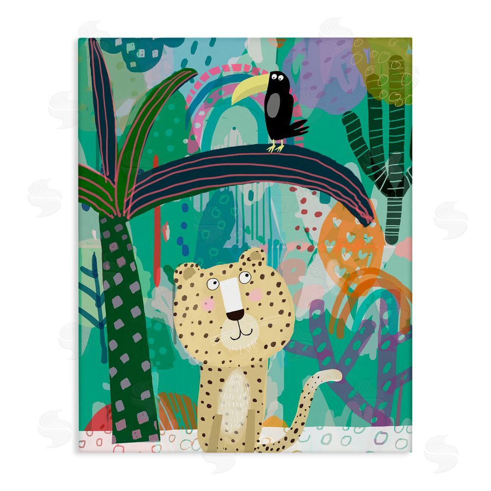 Carla Daly Jungle Cheetah & Toucan Stretched Canvas Wall Art Print