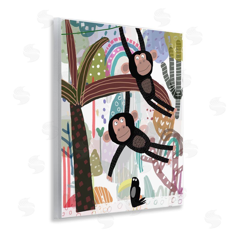 Carla Daly Exotic Monkey & Toucan Wooden Wall Plaque Art Print