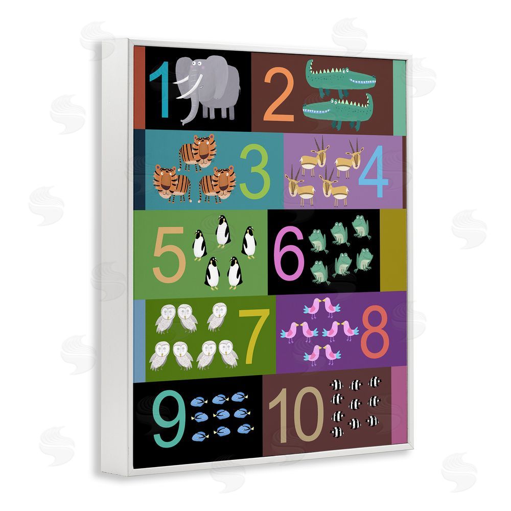 Carla Daly Blocked Kid's Educational Counting White Framed Giclee Print Wall Art
