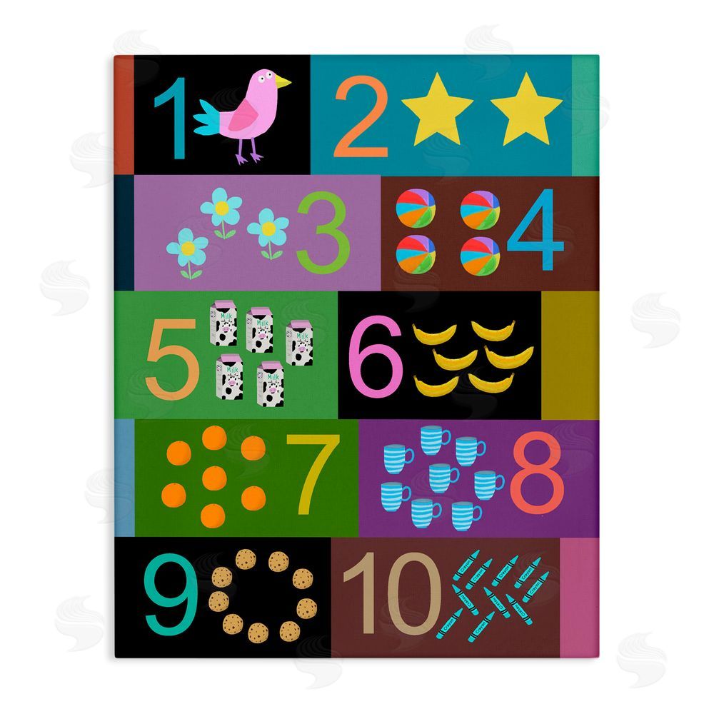 Carla Daly Learning To Count Chart Stretched Canvas Wall Art Print