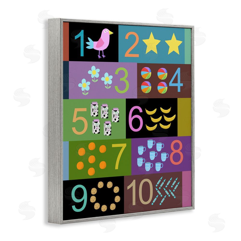 Carla Daly Learning To Count Chart Gray Framed Giclee Print Wall Art