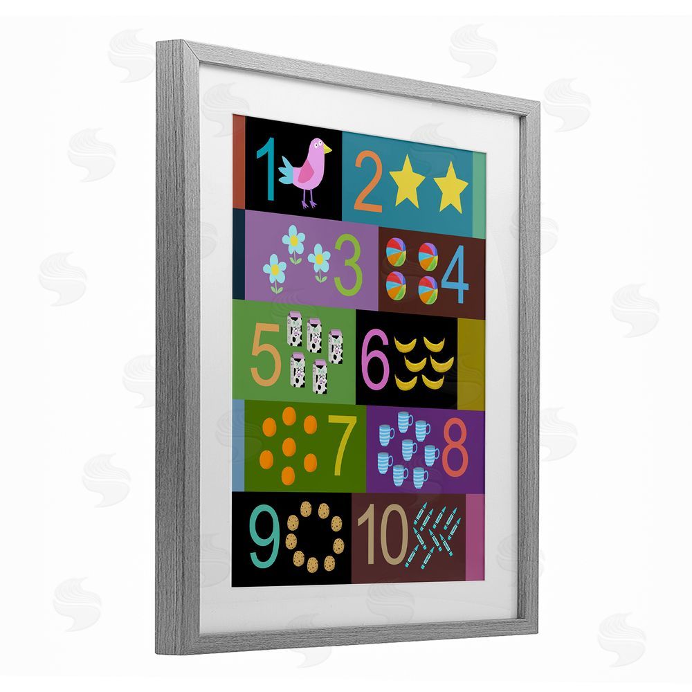 Carla Daly Learning To Count Chart Gray Framed Print Under Glass Wall Art