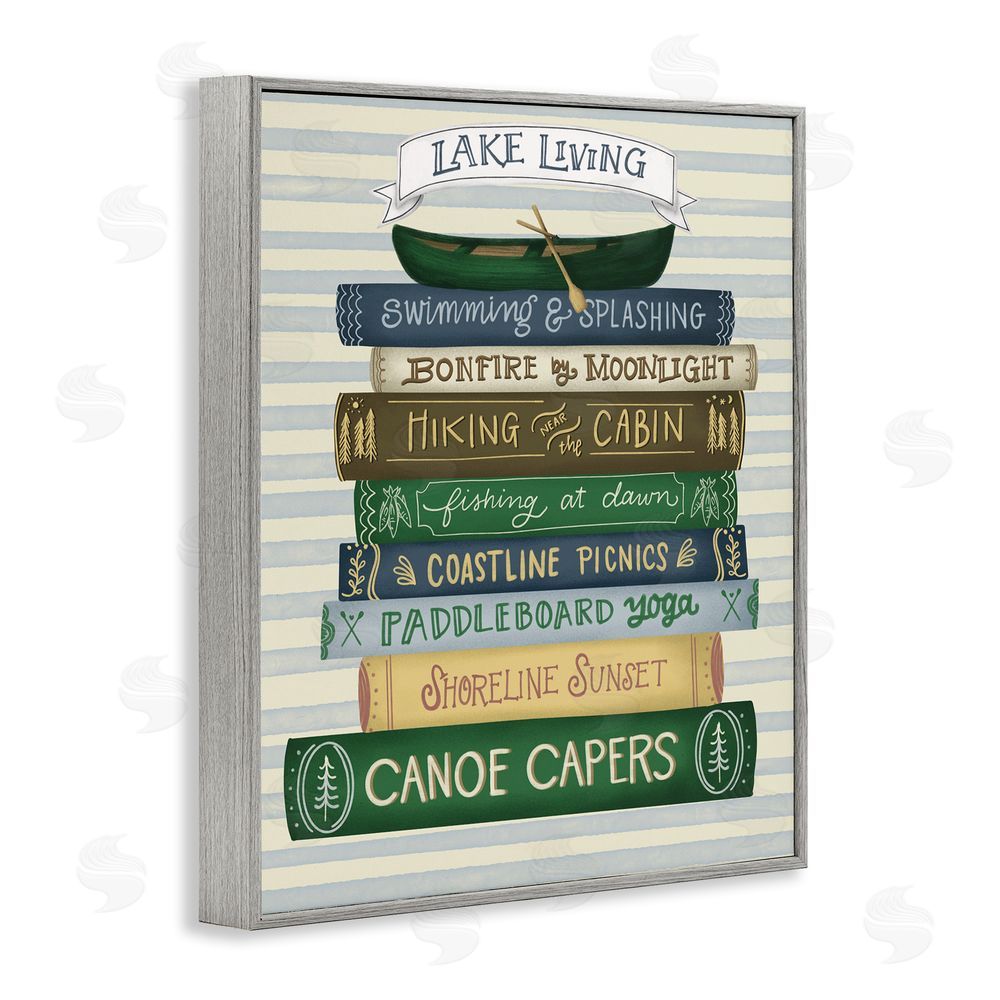 Giao Williams Lake Living Books Gray Framed Giclee Wall Art Print