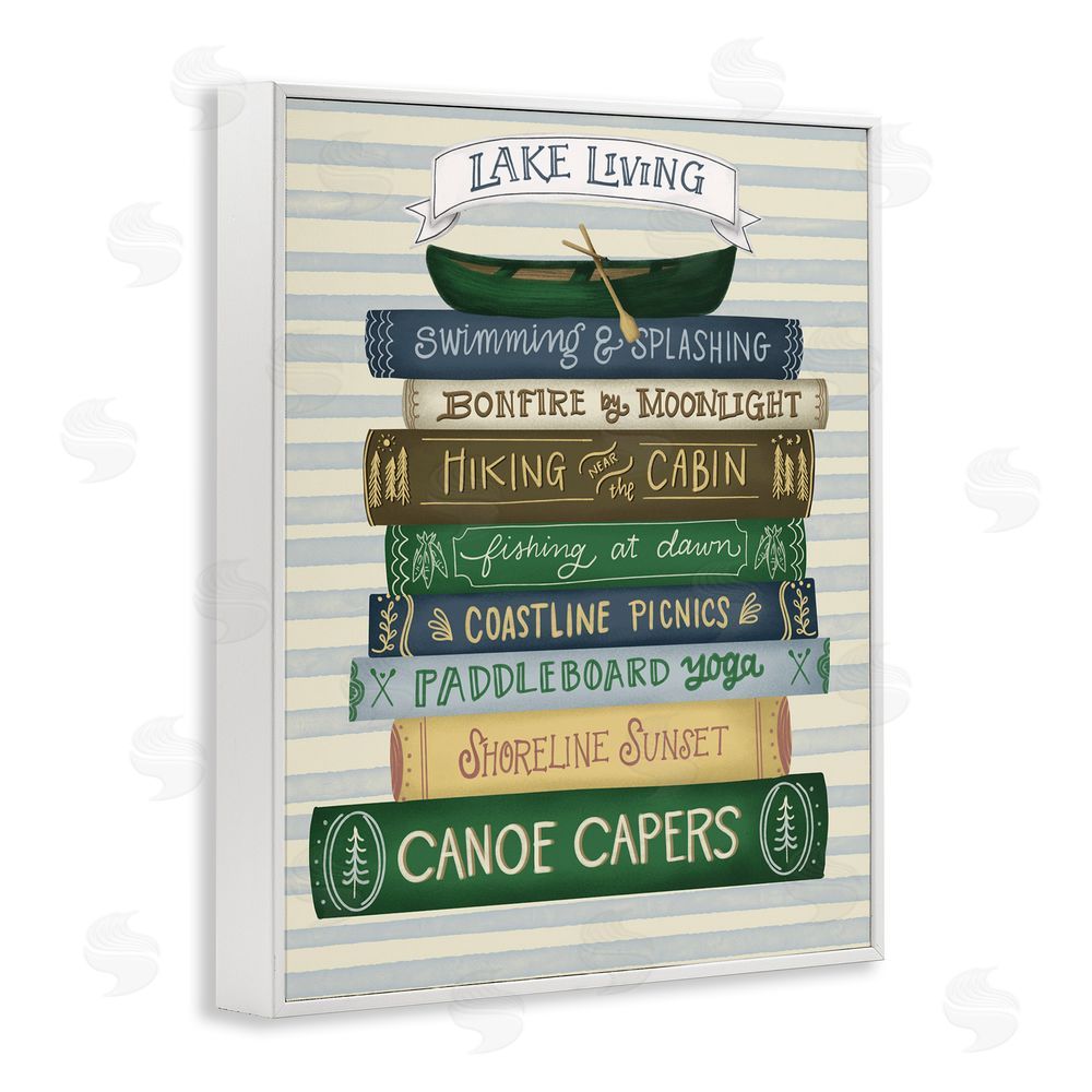 Giao Williams Lake Living Books White Framed Giclee Wall Art Print