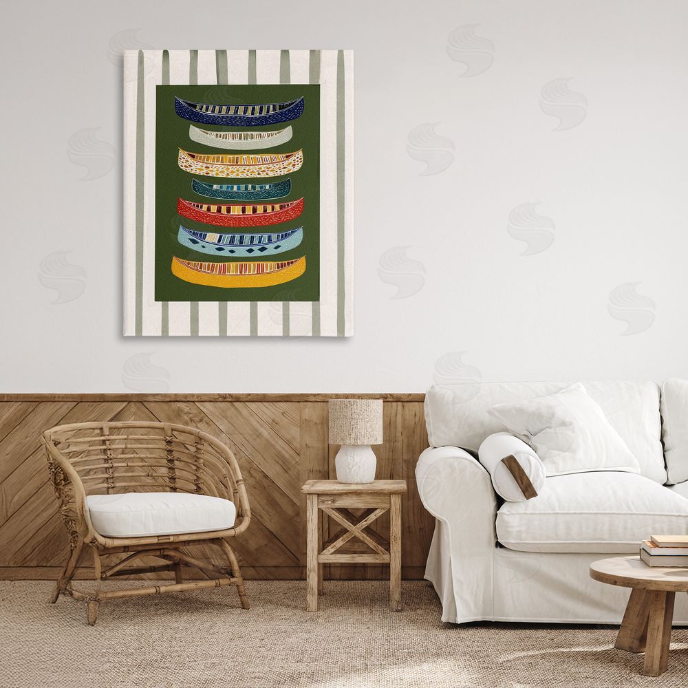 Yen Patterned Canoes over Stripes