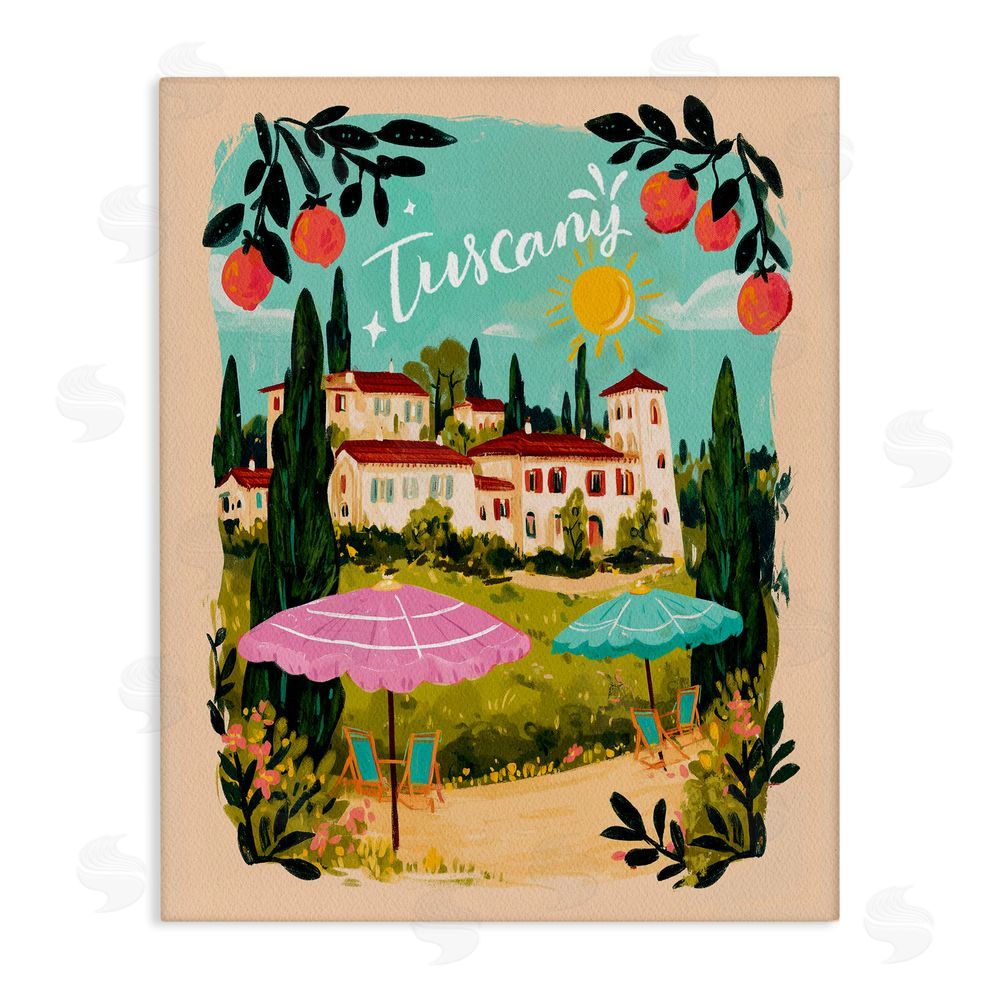 Yen Fruit Bordered Tuscany Stretched Canvas Wall Art Print