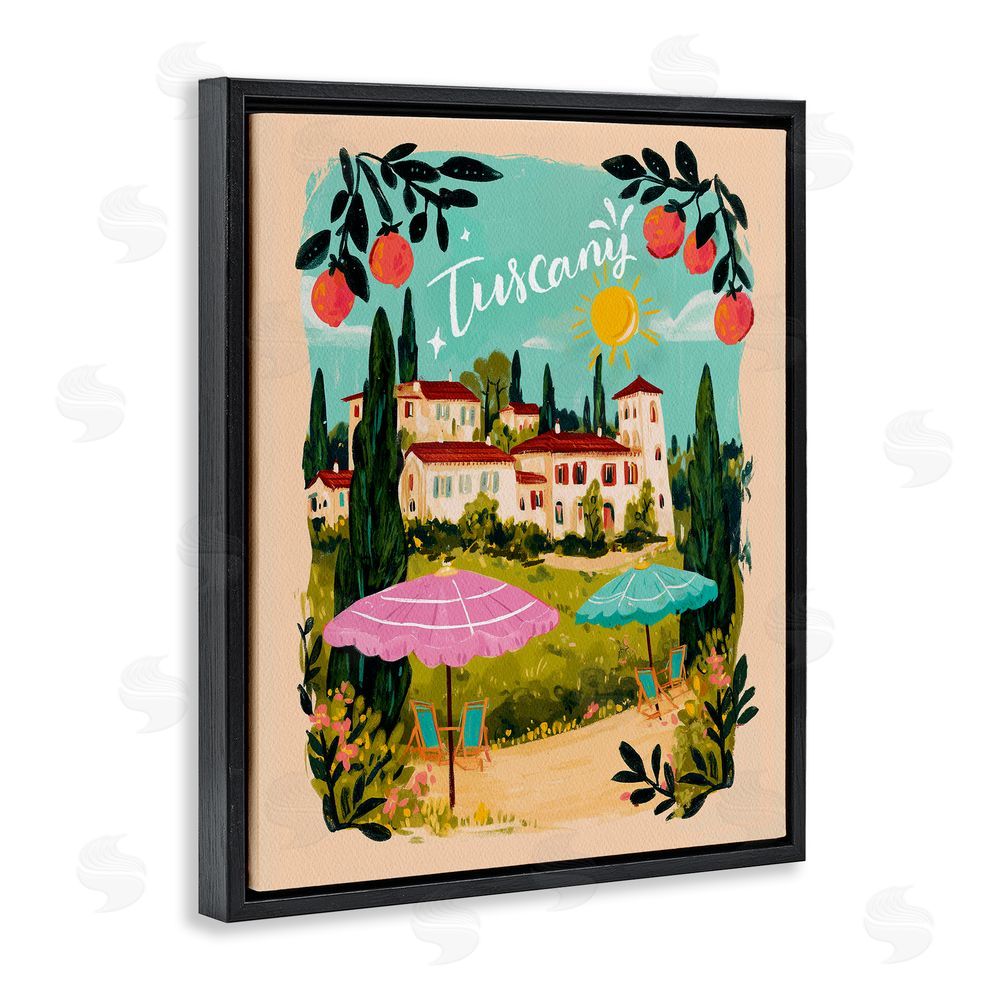 Yen Fruit Bordered Tuscany Black Floating Frame Canvas Wall Art Print
