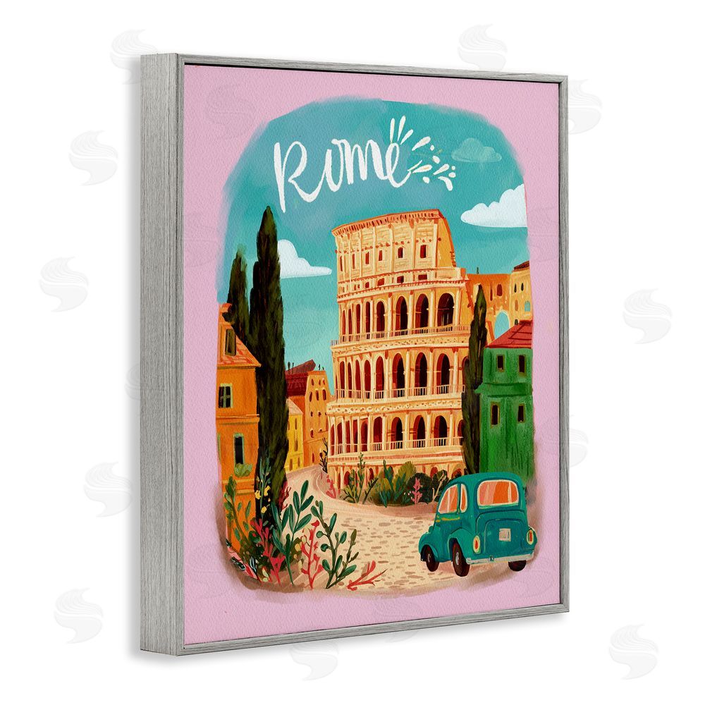 Yen Rome Travel Spot Architecture Gray Framed Giclee Print Wall Art