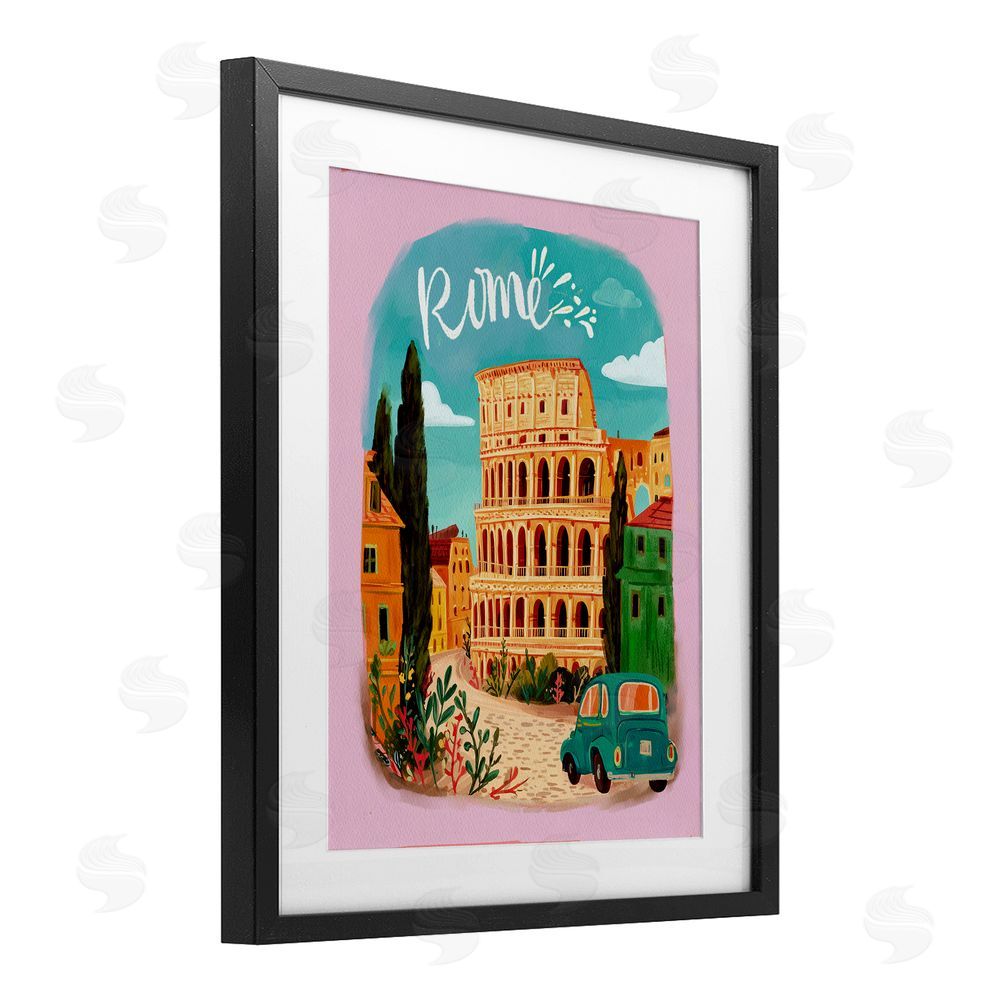 Yen Rome Travel Spot Architecture Black Framed Print Under Glass Wall Art