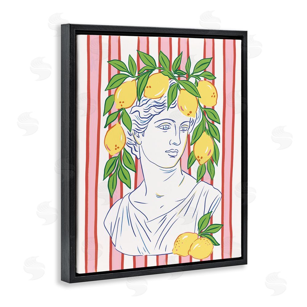 Radhika Modi La Limona Sculpture Face Black Floating Frame Canvas Wall Art Print