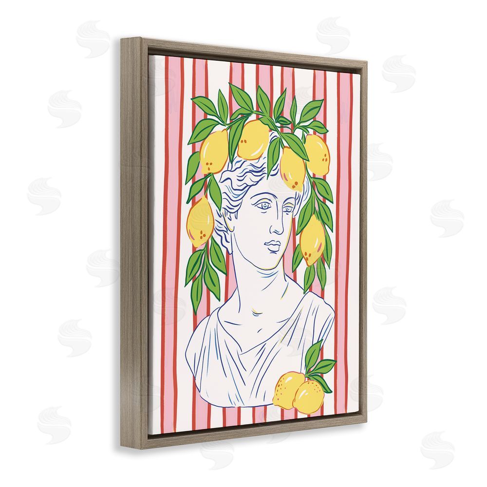 Radhika Modi La Limona Sculpture Face Brown Floating Frame Canvas Wall Art Print