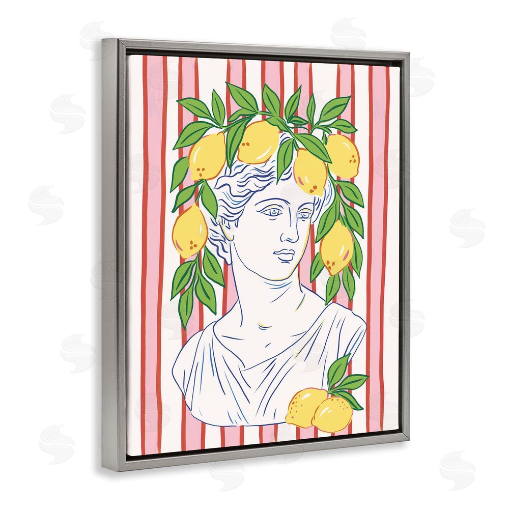Radhika Modi La Limona Sculpture Face Gray Floating Frame Canvas Wall Art Print