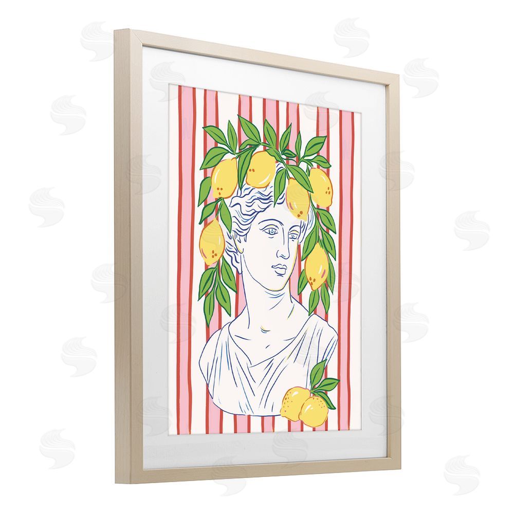 Radhika Modi La Limona Sculpture Face Brown Framed Print Under Glass Wall Art