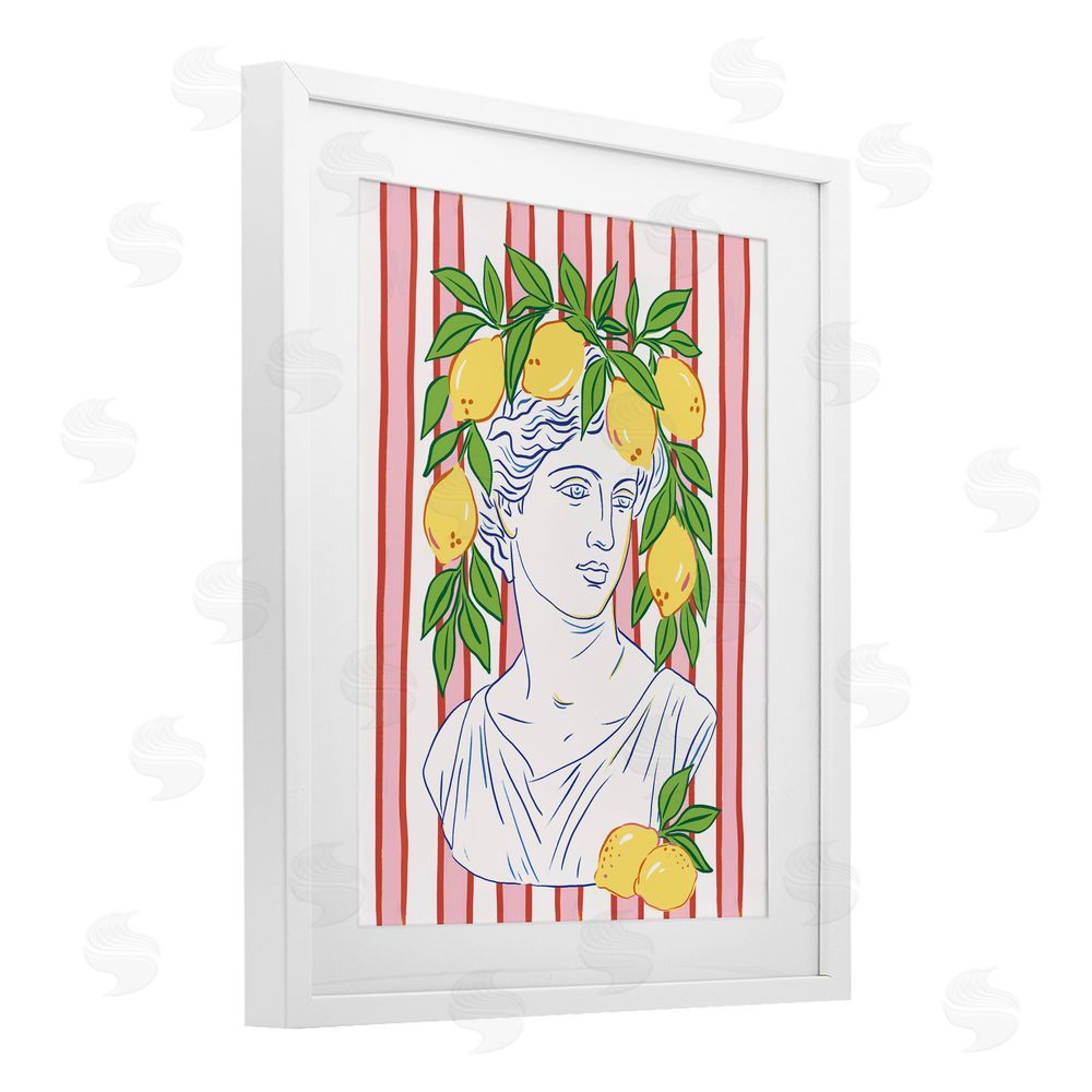 Radhika Modi La Limona Sculpture Face White Framed Print Under Glass Wall Art