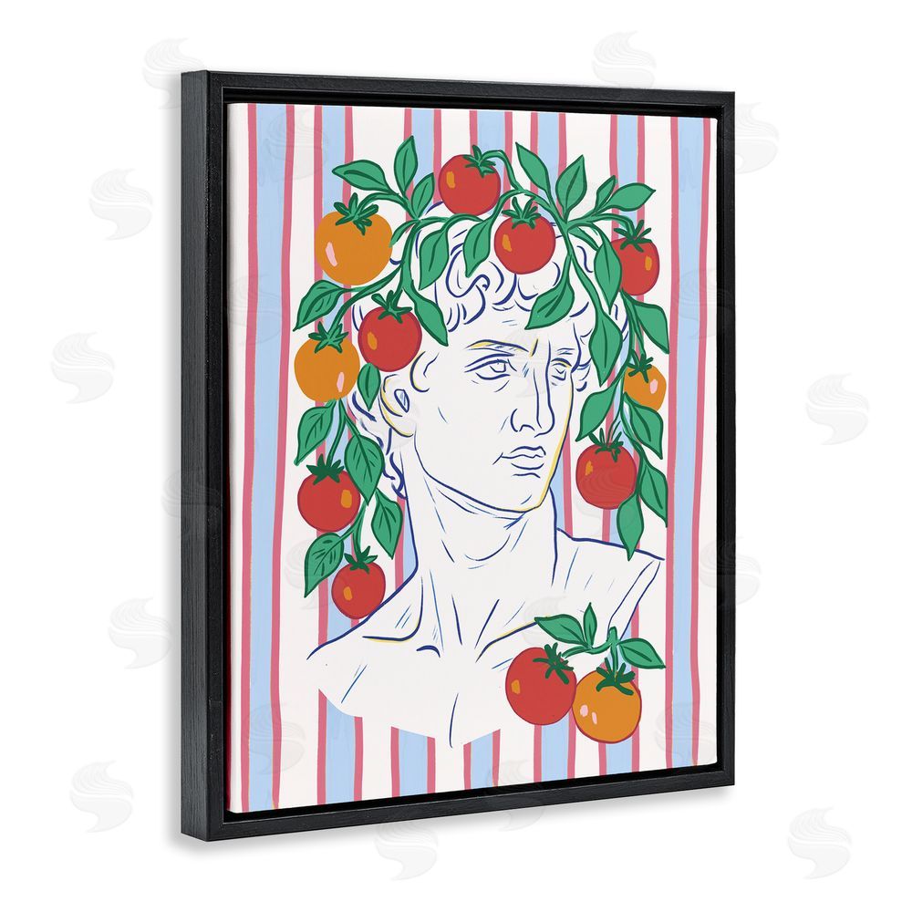 Radhika Modi La Rossa Sculpture Face Black Floating Frame Canvas Wall Art Print