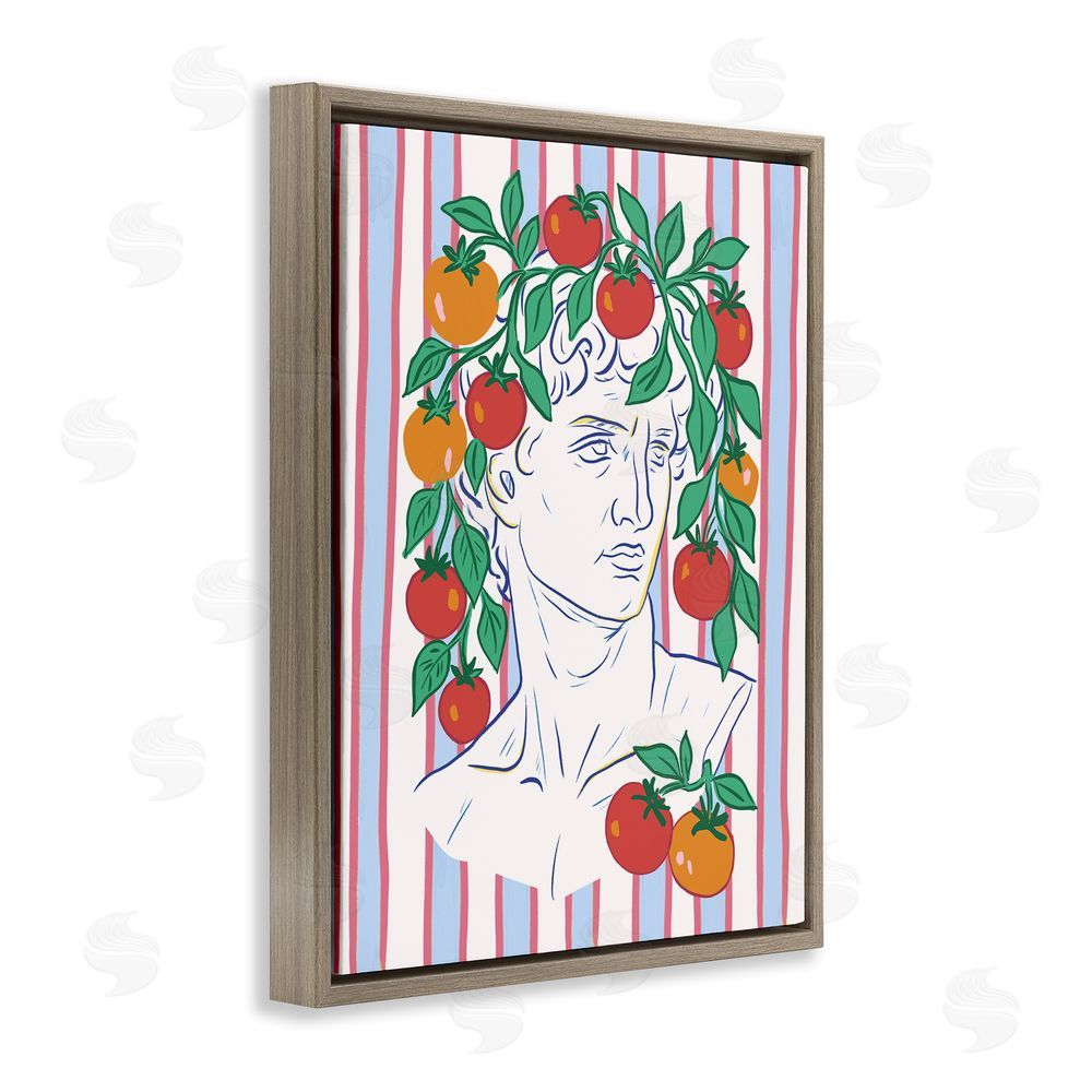 Radhika Modi La Rossa Sculpture Face Brown Floating Frame Canvas Wall Art Print