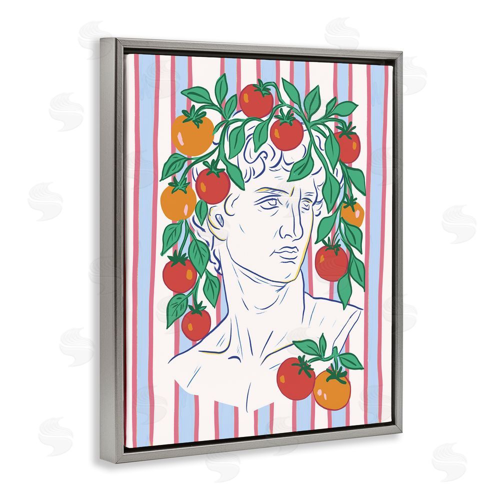Radhika Modi La Rossa Sculpture Face Gray Floating Frame Canvas Wall Art Print