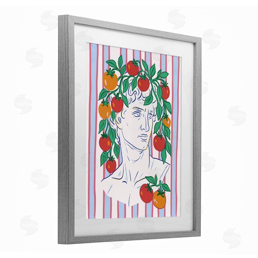Radhika Modi La Rossa Sculpture Face Gray Framed Print Under Glass Wall Art
